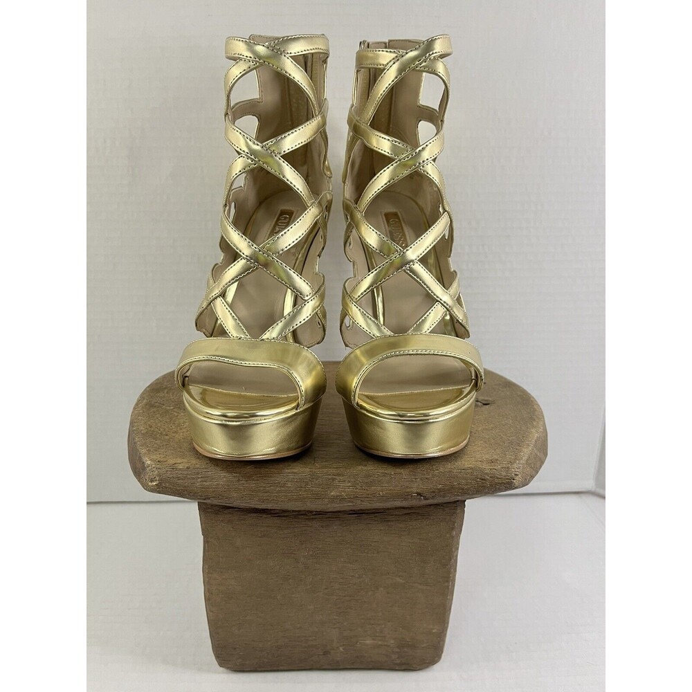 Guess Kadabi Metallic Caged Heels 5.5 M